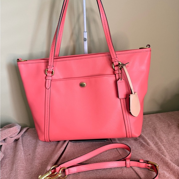 Coach Peyton Leather Jordan Double Zip Carryall tote/crossbody - Picture 12 of 16